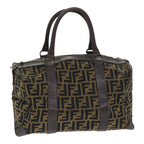 FENDI Zucca Canvas Boston Bag Brown Blackep5847