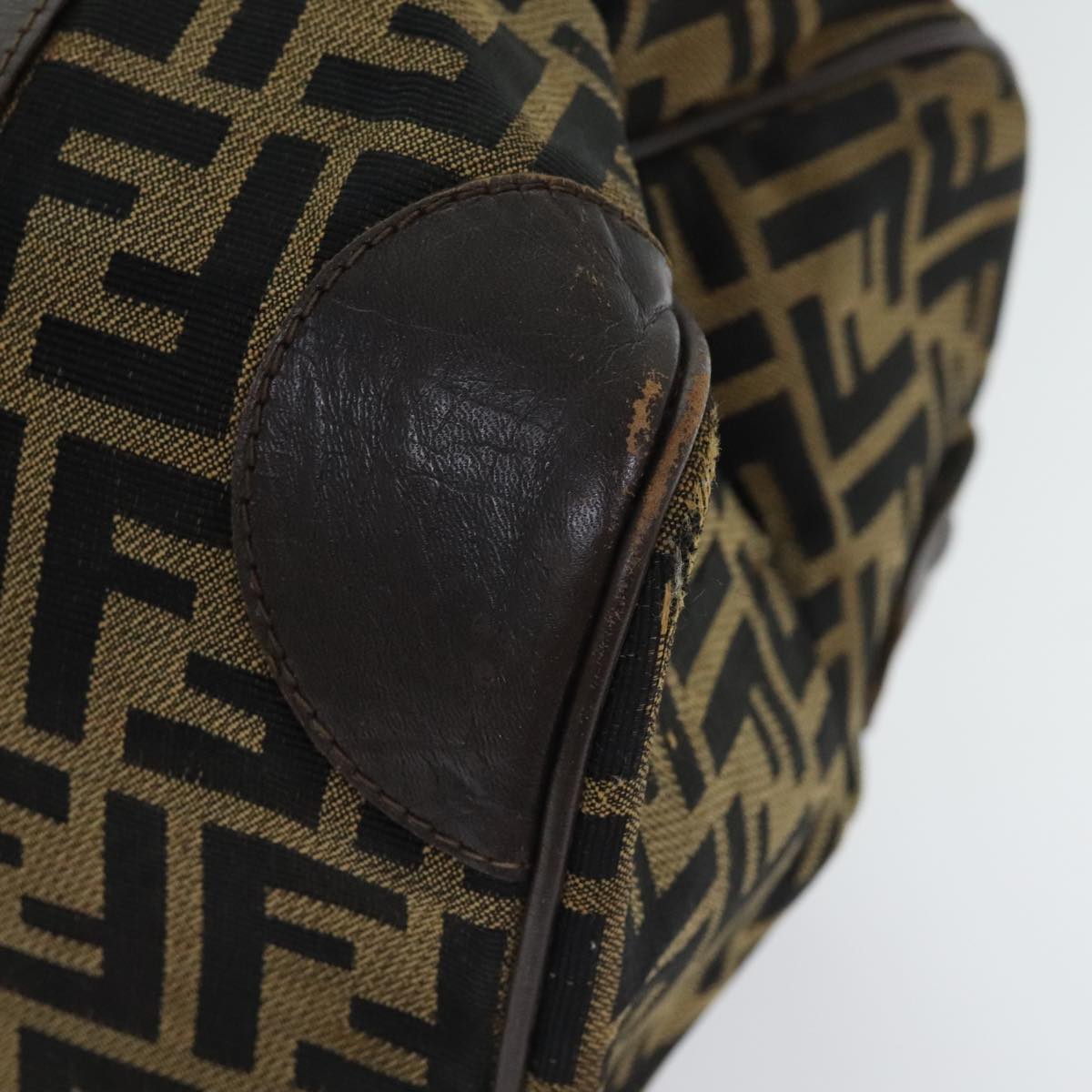 FENDI Zucca Canvas Boston Bag Brown Blackep5847