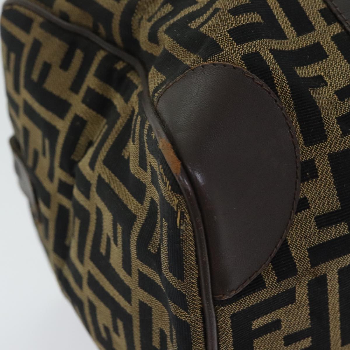 FENDI Zucca Canvas Boston Bag Brown Blackep5847