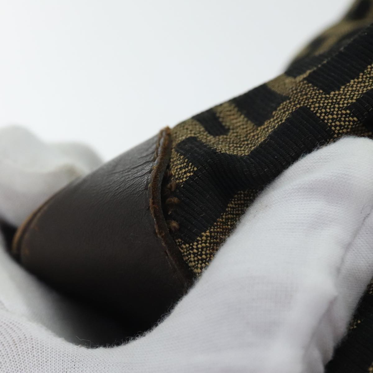 FENDI Zucca Canvas Boston Bag Brown Blackep5847