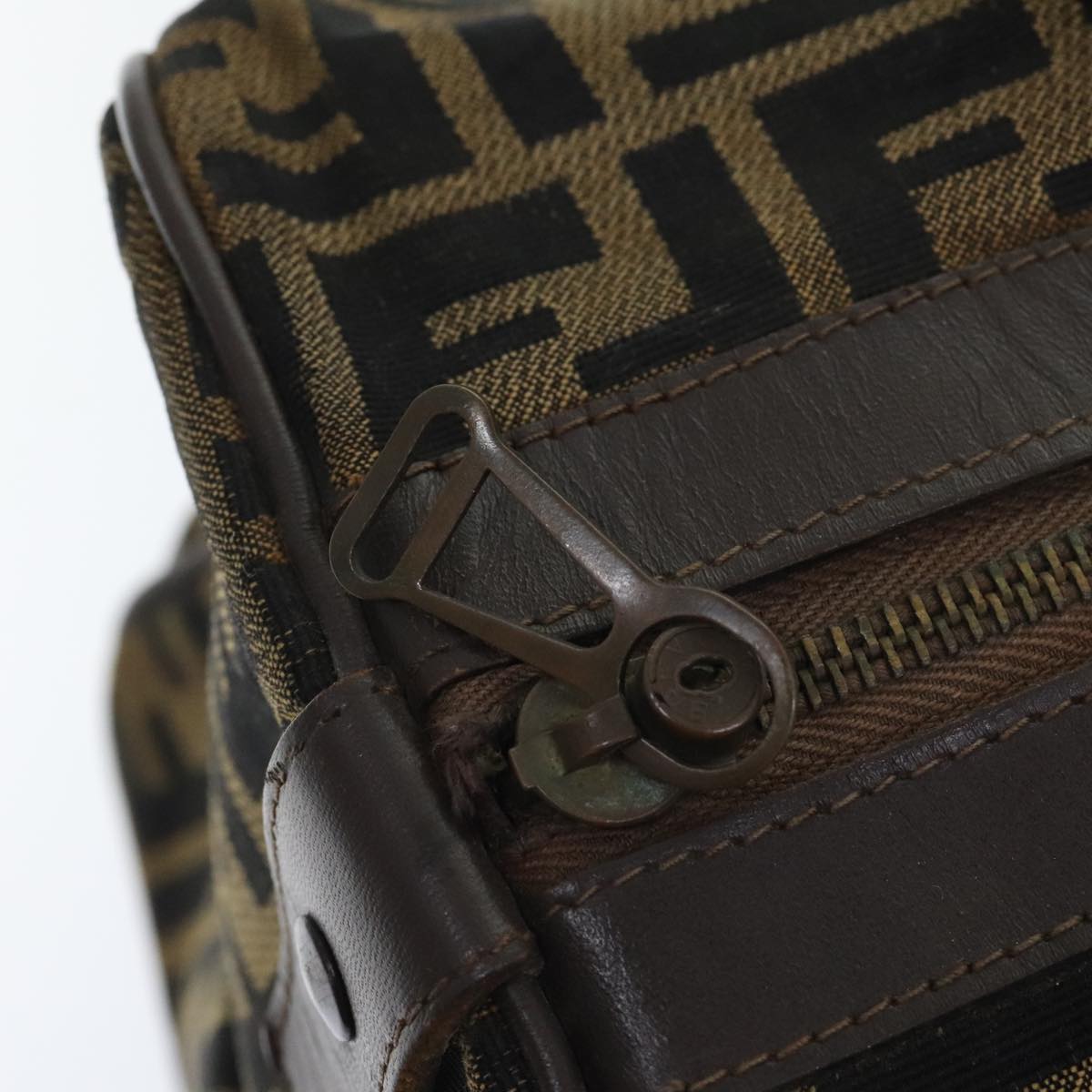FENDI Zucca Canvas Boston Bag Brown Blackep5847