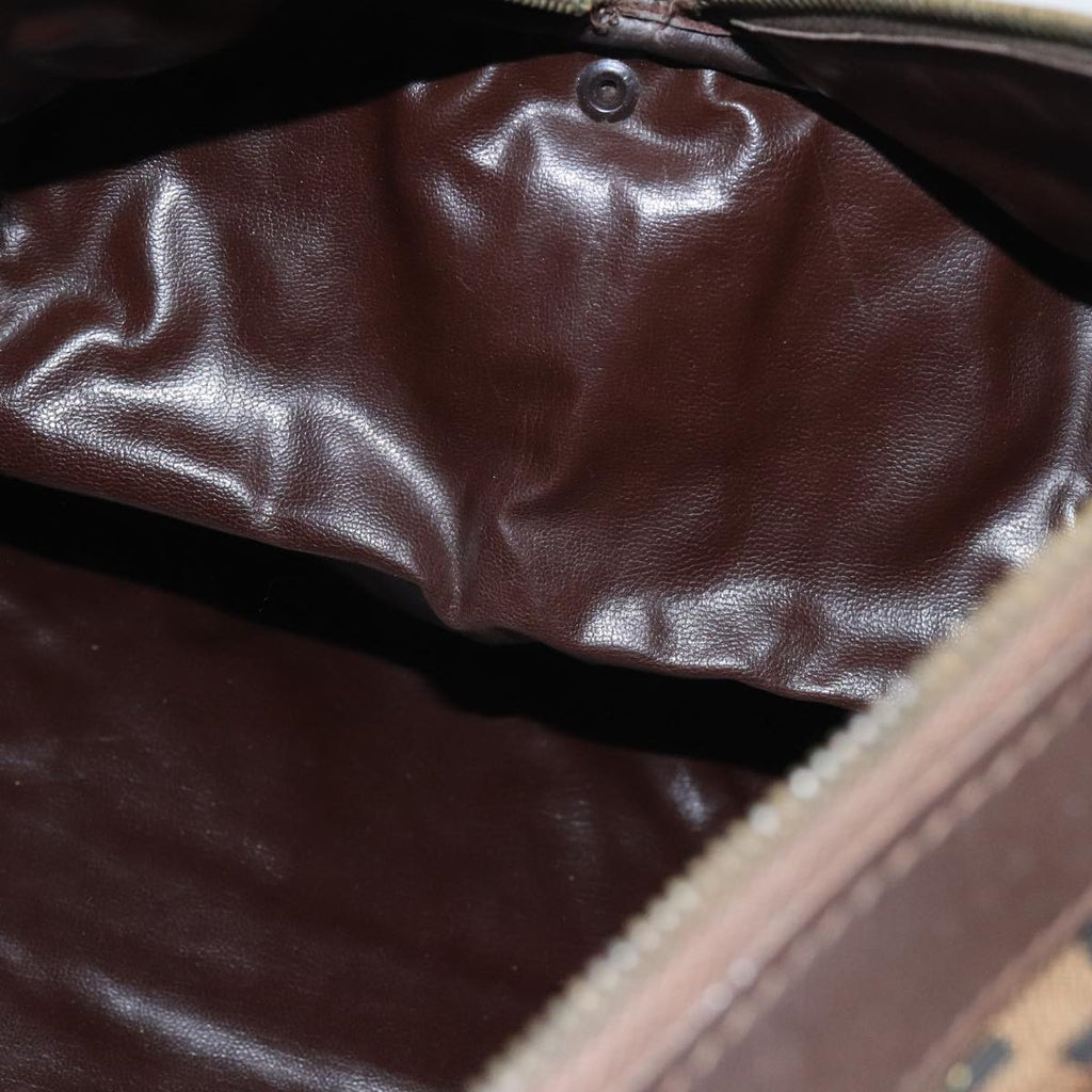 FENDI Zucca Canvas Boston Bag Brown Blackep5847