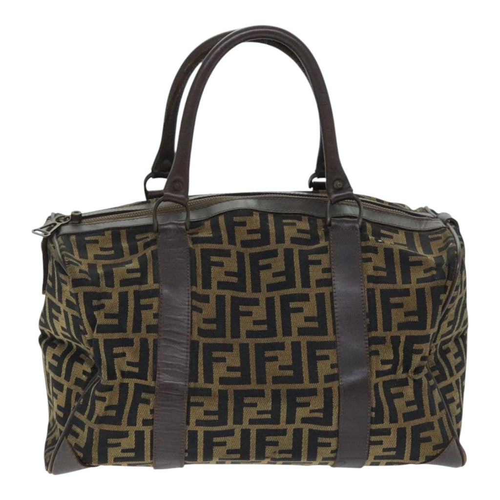 FENDI Zucca Canvas Boston Bag Brown Blackep5847