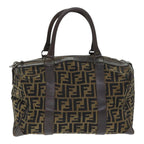 FENDI Zucca Canvas Boston Bag Brown Blackep5847