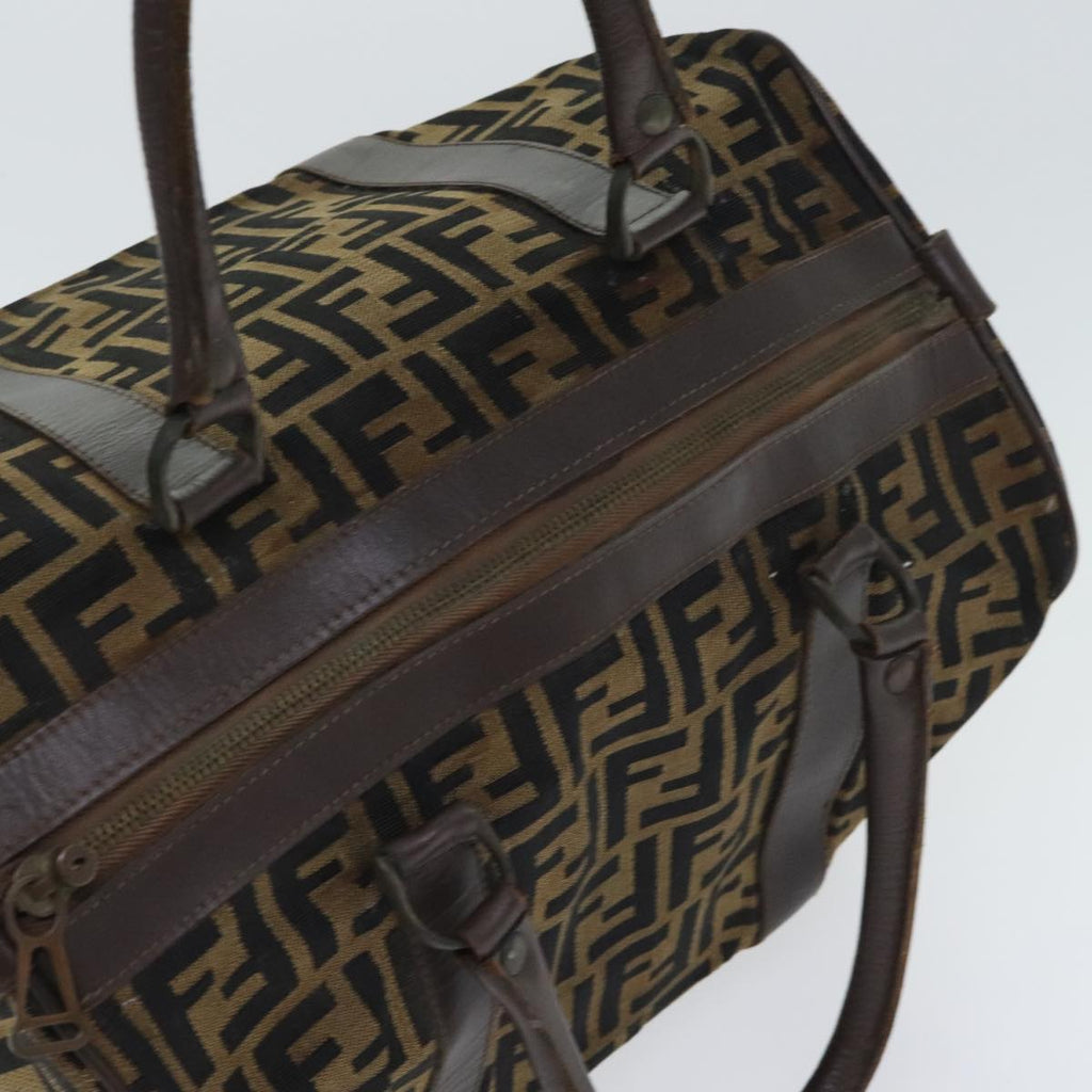 FENDI Zucca Canvas Boston Bag Brown Blackep5847