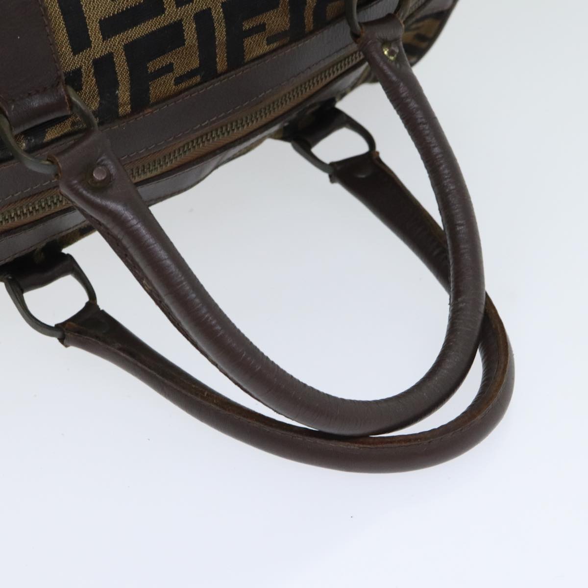 FENDI Zucca Canvas Boston Bag Brown Blackep5847