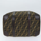FENDI Zucca Canvas Boston Bag Brown Blackep5847