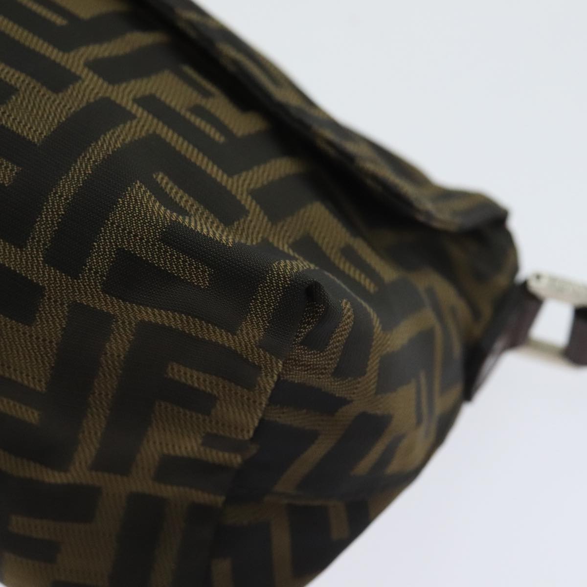 FENDI Zucca Canvas Shoulder Bag Brown Black Goldep5867