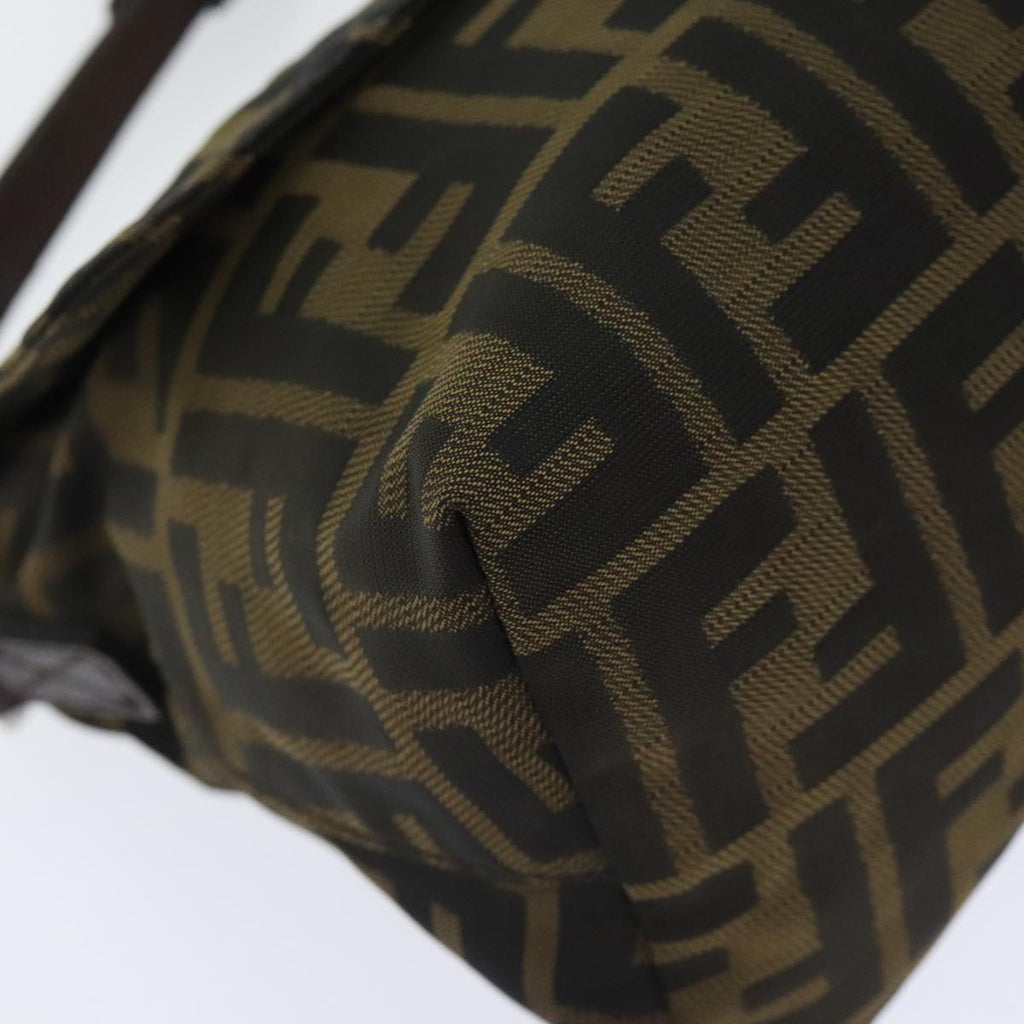 FENDI Zucca Canvas Shoulder Bag Brown Black Goldep5867