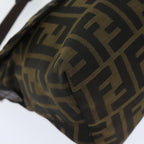 FENDI Zucca Canvas Shoulder Bag Brown Black Goldep5867