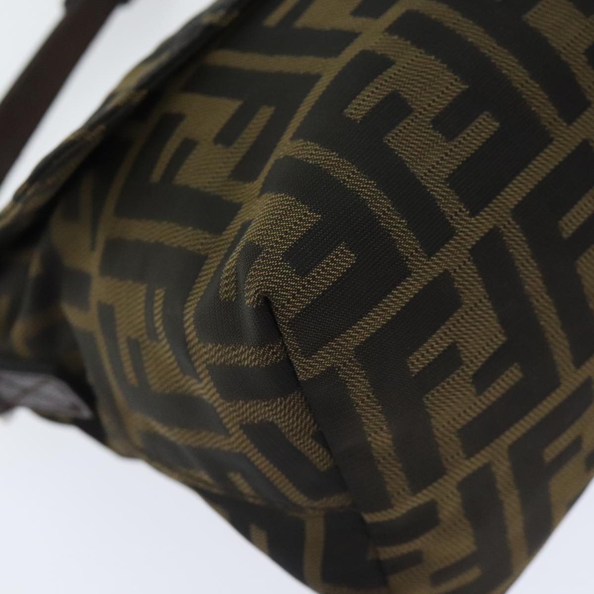 FENDI Zucca Canvas Shoulder Bag Brown Black Goldep5867