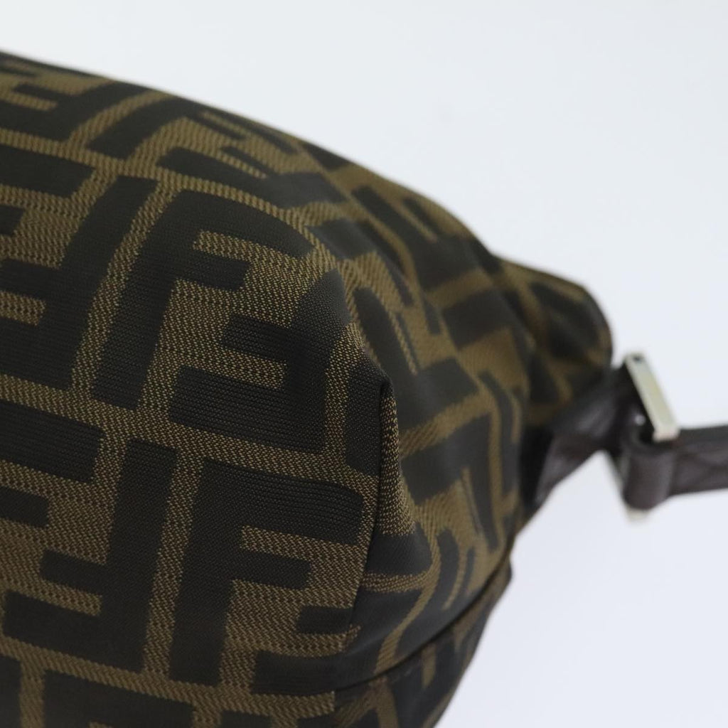 FENDI Zucca Canvas Shoulder Bag Brown Black Goldep5867