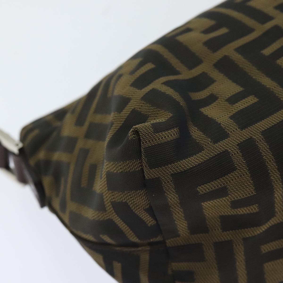 FENDI Zucca Canvas Shoulder Bag Brown Black Goldep5867