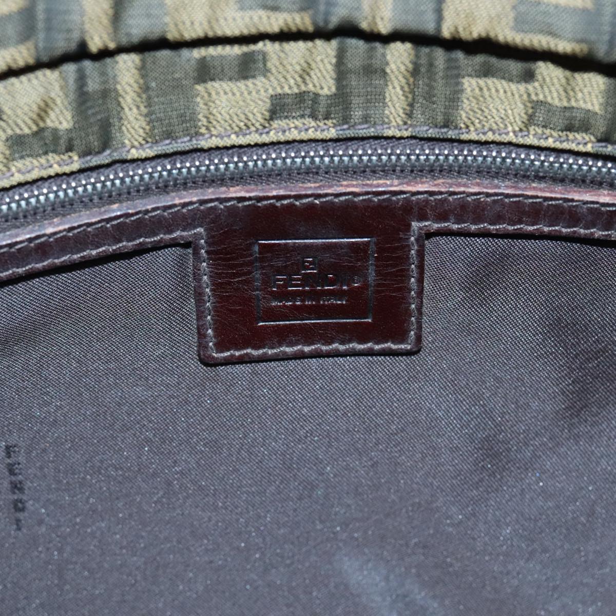 FENDI Zucca Canvas Shoulder Bag Brown Black Goldep5867