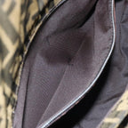 FENDI Zucca Canvas Shoulder Bag Brown Black Goldep5867