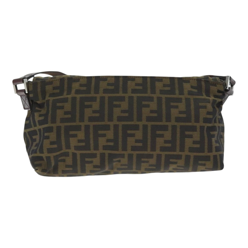 FENDI Zucca Canvas Shoulder Bag Brown Black Goldep5867