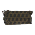 FENDI Zucca Canvas Shoulder Bag Brown Black Goldep5867