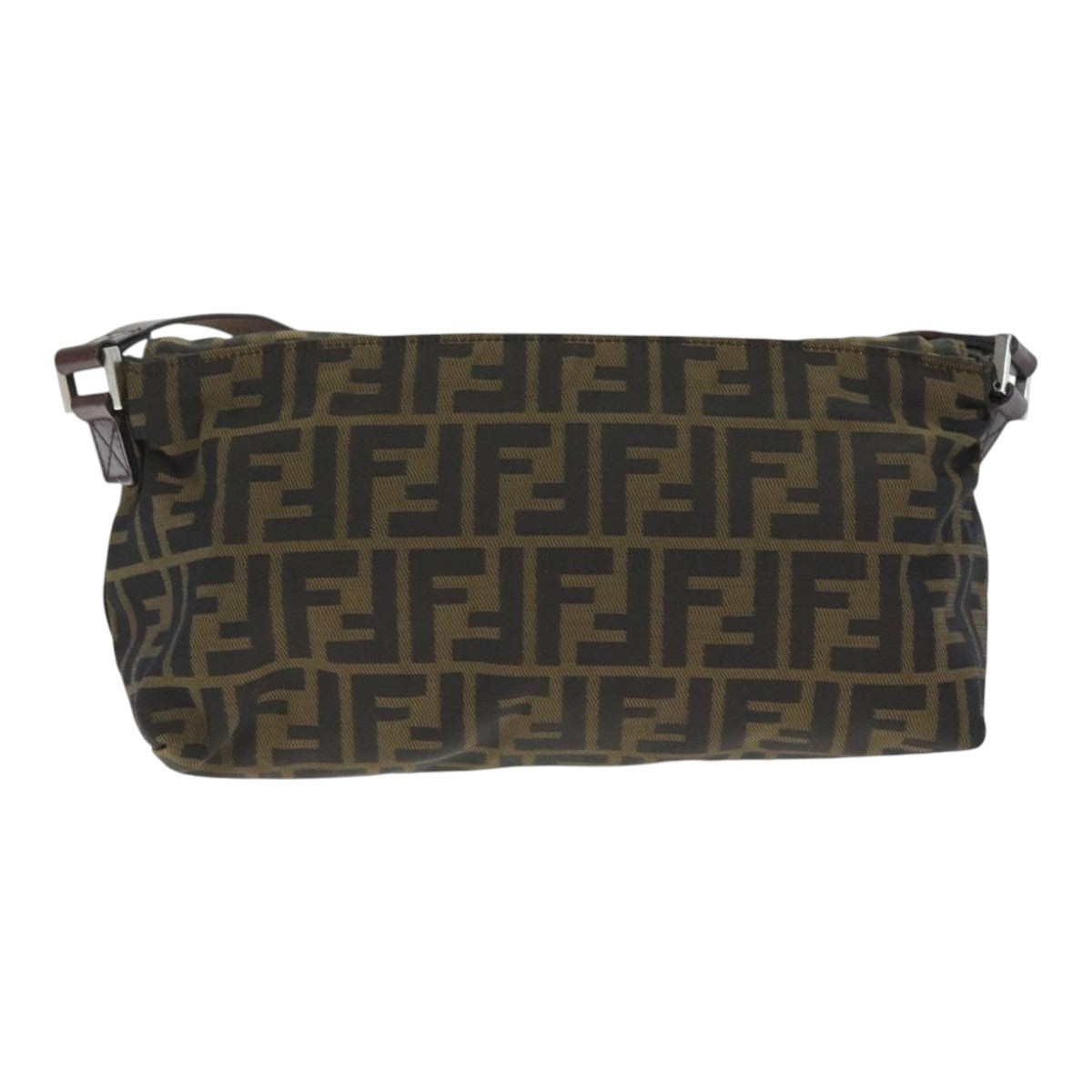 FENDI Zucca Canvas Shoulder Bag Brown Black Goldep5867