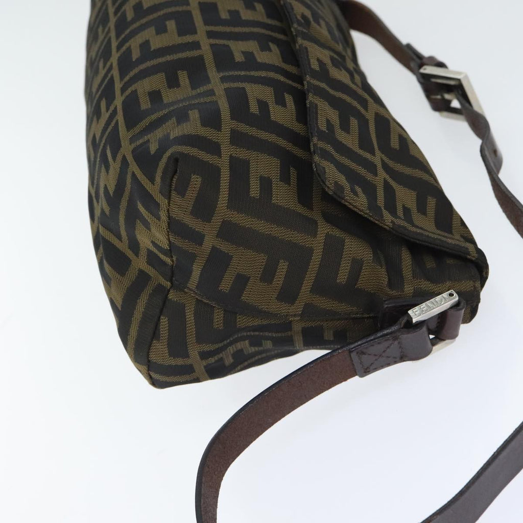 FENDI Zucca Canvas Shoulder Bag Brown Black Goldep5867