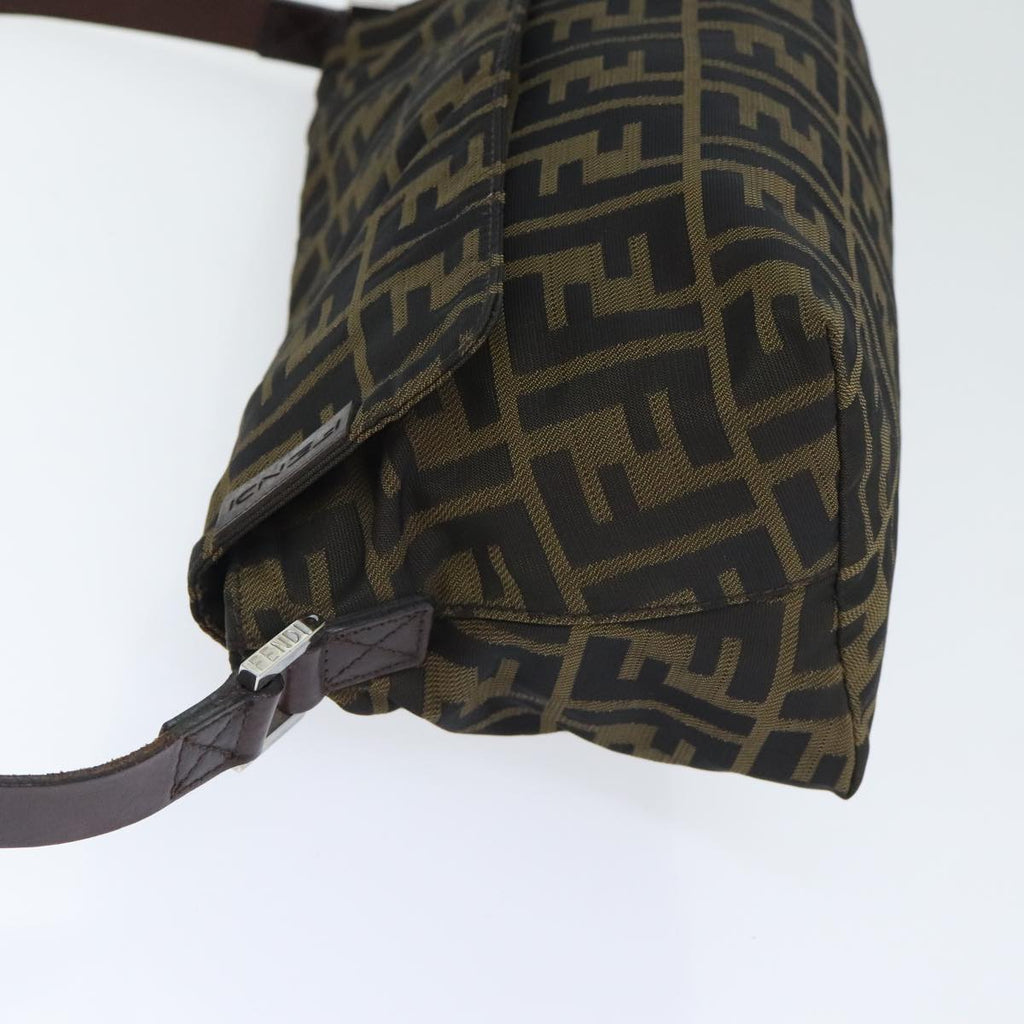 FENDI Zucca Canvas Shoulder Bag Brown Black Goldep5867