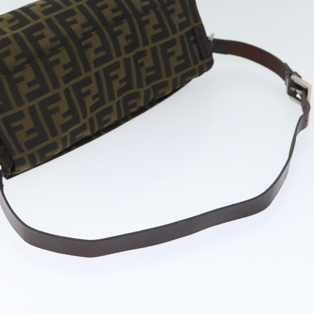 FENDI Zucca Canvas Shoulder Bag Brown Black Goldep5867