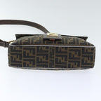 FENDI Zucca Canvas Shoulder Bag Brown Black Goldep5919