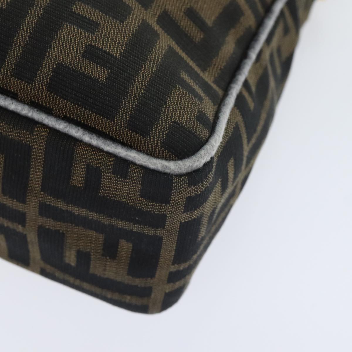 FENDI Zucca Canvas Shoulder Bag Brown Black Goldep5919