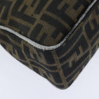 FENDI Zucca Canvas Shoulder Bag Brown Black Goldep5919