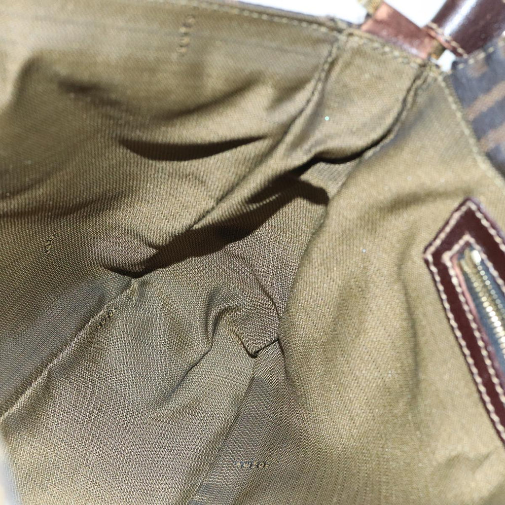 FENDI Zucca Canvas Shoulder Bag Brown Black Goldep5919