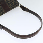 FENDI Zucca Canvas Shoulder Bag Brown Black Goldep5919