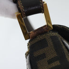 FENDI Zucca Canvas Shoulder Bag Brown Black Goldep5919