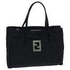 FENDI Zucca Canvas Hand Bag Black Silverep5941