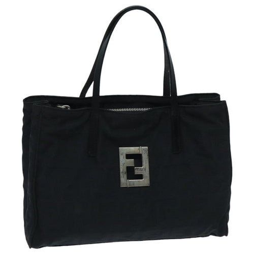FENDI Zucca Canvas Hand Bag Black Silverep5941