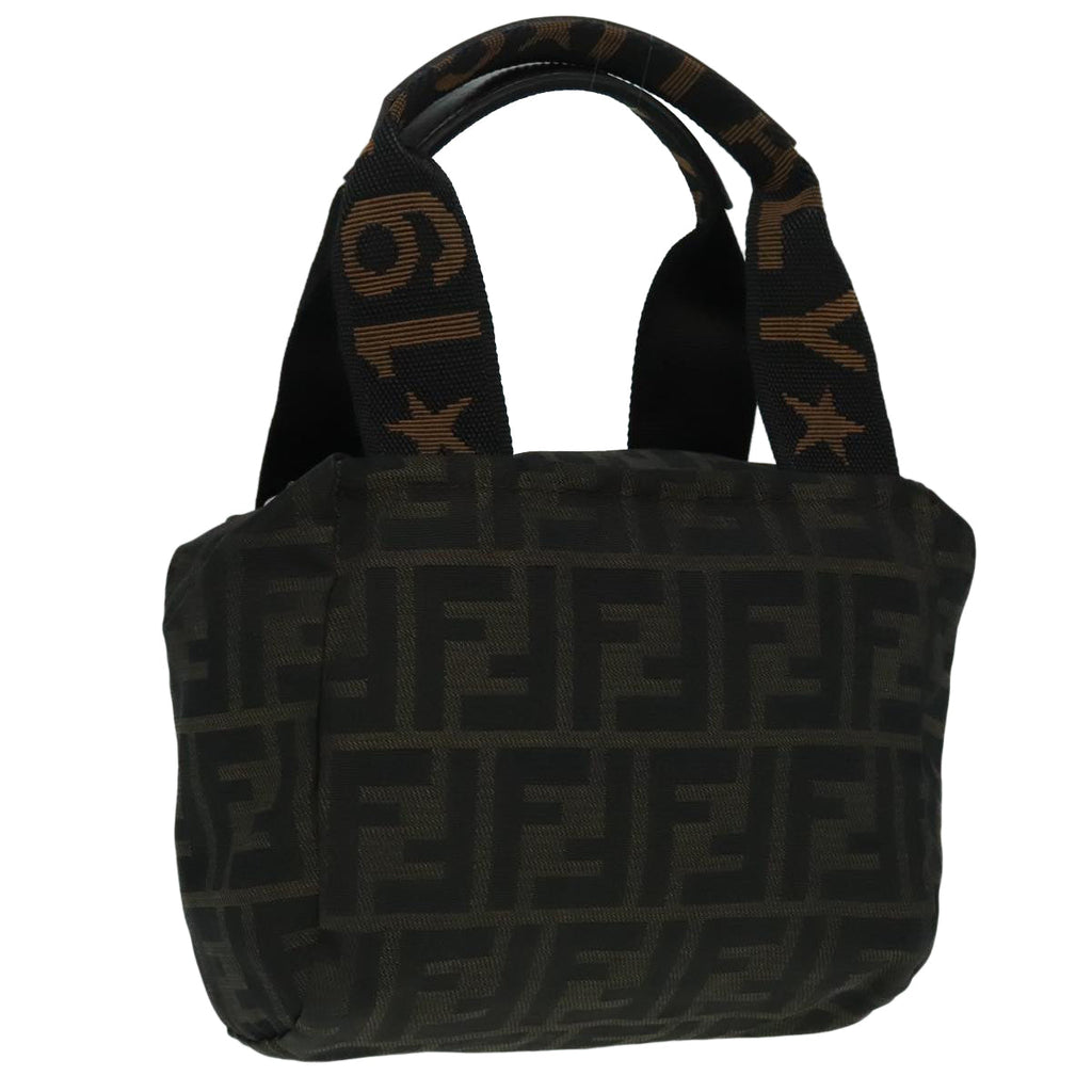 FENDI Zucca Canvas Hand Bag Brown Blackep5977