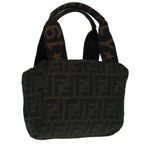 FENDI Zucca Canvas Hand Bag Brown Blackep5977