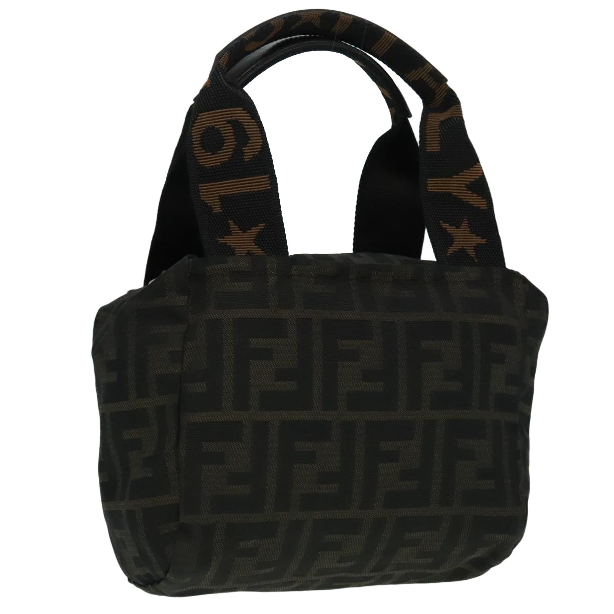 FENDI Zucca Canvas Hand Bag Brown Blackep5977