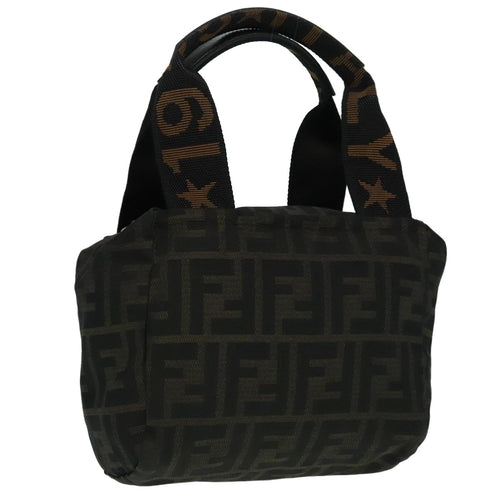 FENDI Zucca Canvas Hand Bag Brown Blackep5977