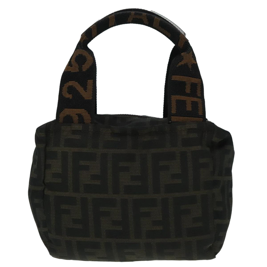 FENDI Zucca Canvas Hand Bag Brown Blackep5977