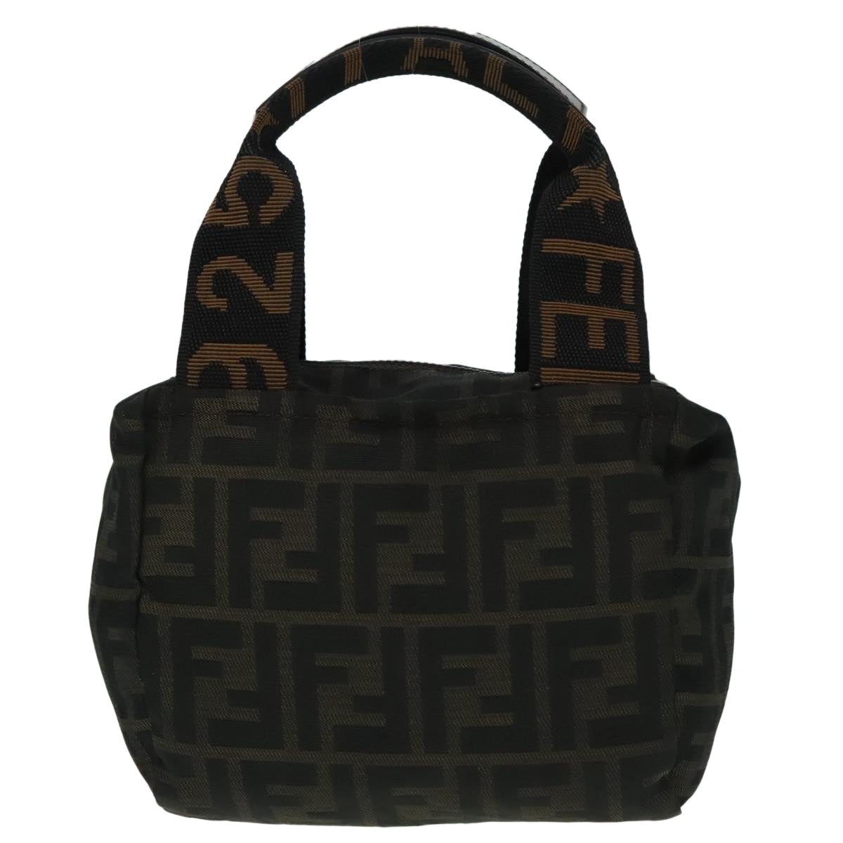 FENDI Zucca Canvas Hand Bag Brown Blackep5977