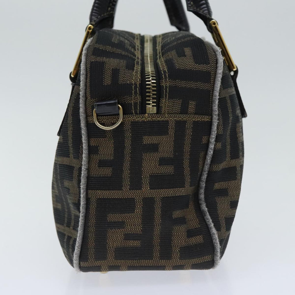FENDI Zucca Canvas Hand Bag Brown Blackep5979