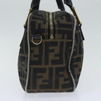 FENDI Zucca Canvas Hand Bag Brown Blackep5979