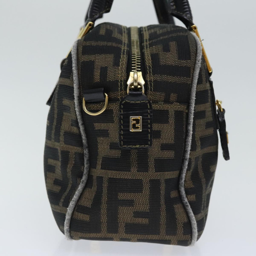 FENDI Zucca Canvas Hand Bag Brown Blackep5979