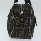 FENDI Zucca Canvas Hand Bag Brown Blackep5979