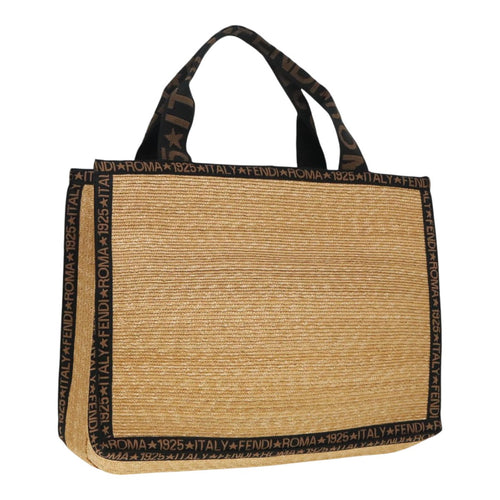 FENDI Tote Bag Straw Beigeep5982