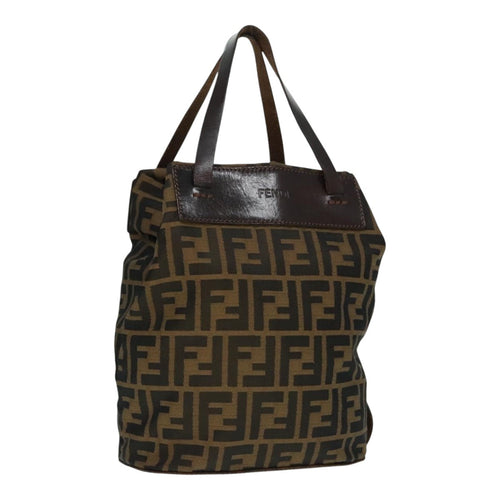 FENDI Zucca Canvas Hand Bag Brown Blackep6007