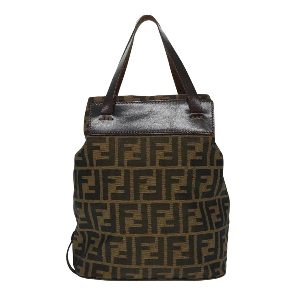 FENDI Zucca Canvas Hand Bag Brown Blackep6007