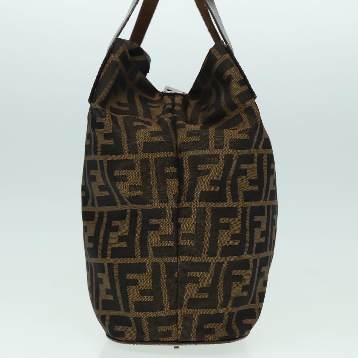 FENDI Zucca Canvas Hand Bag Brown Blackep6007