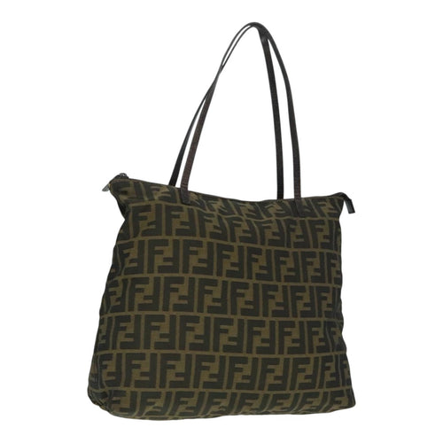 FENDI Zucca Canvas Tote Bag Brown Black Silverep6014