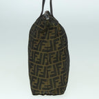 FENDI Zucca Canvas Tote Bag Brown Black Silverep6014