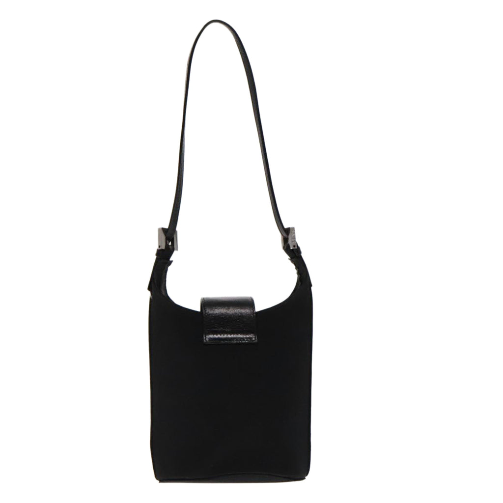 FENDI Mamma Baguette Shoulder Bag Nylon Leather Black Silverep6018